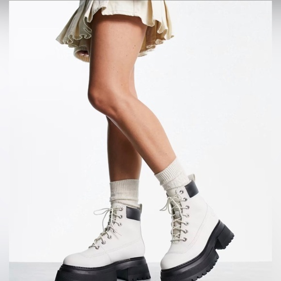 Timberland Sky white nubuck 6 inch lace up lug sole boots size 8.5‎ brand new - Picture 1 of 17